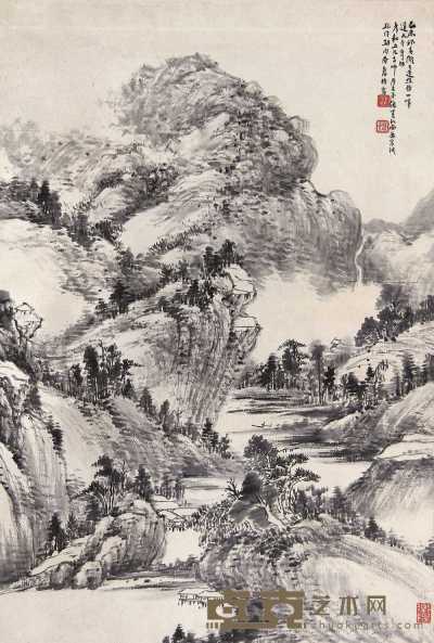 萧俊贤 已未（1919年）作 春山图 立轴 65×45cm